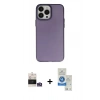MARSİLYAN™- iPhone 14 Pro Max Kılıf Ahenk Çizgi Prime - Şeffaf Royal Nano Ekran Koruyucu + Bilvis Titan Kamera Lens - GS