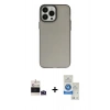 MARSİLYAN™- iPhone 14 Pro Max Kılıf Ahenk Çizgi Prime - Şeffaf Royal Nano Ekran Koruyucu + Bilvis Titan Kamera Lens - DNMR