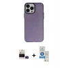 MARSİLYAN™- iPhone 14 Pro Max Kılıf Ahenk Çizgi Prime - Şeffaf Royal Nano Ekran Koruyucu + Bilvis Titan Kamera Lens - DNMR