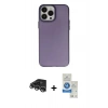 MARSİLYAN™- iPhone 14 Pro Max Kılıf Ahenk Çizgi Prime - Şeffaf Royal Nano Ekran Koruyucu + Gümüş Raze Metal Kamera Lens