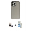 MARSİLYAN™- iPhone 14 Pro Max Kılıf Ahenk Çizgi Prime - Şeffaf Royal Nano Ekran Koruyucu + Bilvis Titan Kamera Lens - SH