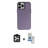 MARSİLYAN™- iPhone 14 Pro Max Kılıf Ahenk Çizgi Prime - Şeffaf Royal Nano Ekran Koruyucu + Turuncu PVD Metal Kamera Lens
