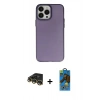 MARSİLYAN™- iPhone 14 Pro Max Kılıf Ahenk Çizgi Prime - Siyah 18D Cam Ekran Koruyucu + Raze Metal Kamera Lens - GD