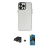 MARSİLYAN™- iPhone 14 Pro Max Kılıf Ahenk Çizgi Prime - Siyah 18D Cam Ekran Koruyucu + Raze Metal Kamera Lens - GS