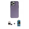 MARSİLYAN™- iPhone 14 Pro Max Kılıf Ahenk Çizgi Prime - Siyah 18D Cam Ekran Koruyucu + Bilvis Titan Kamera Lens - SH