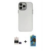 MARSİLYAN™- iPhone 14 Pro Max Kılıf Ahenk Çizgi Prime - Siyah 18D Cam Ekran Koruyucu + Bilvis Titan Kamera Lens - SH