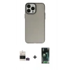 MARSİLYAN™- iPhone 14 Pro Max Kılıf Ahenk Çizgi Prime - Siyah 360 Mat Full Body Arka Koruyucu + Bilvis Titan Kamera Lens - GD