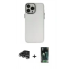 MARSİLYAN™- iPhone 14 Pro Max Kılıf Ahenk Çizgi Prime - Siyah 360 Mat Full Body Arka Koruyucu + Raze Metal Kamera Lens - GS