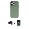 MARSİLYAN™- iPhone 14 Pro Max Kılıf Ahenk Çizgi Prime - Siyah 360 Mat Full Body Arka Koruyucu + Raze Metal Kamera Lens - GS