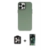 MARSİLYAN™- iPhone 14 Pro Max Kılıf Ahenk Çizgi Prime - Siyah 360 Mat Full Body Arka Koruyucu + PVD Metal Kamera Lens - TU