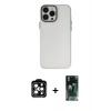 MARSİLYAN™- iPhone 14 Pro Max Kılıf Ahenk Çizgi Prime - Siyah 360 Mat Full Body Arka Koruyucu + PVD Metal Kamera Lens - TU