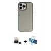 MARSİLYAN™- iPhone 14 Pro Max Kılıf Ahenk Çizgi Prime - Siyah 3D Antistatik Cam Ekran Koruyucu + Bilvis Titan Kamera Lens - SH