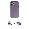 MARSİLYAN™- iPhone 14 Pro Max Kılıf Ahenk Çizgi Prime - Siyah 3D Antistatik Cam Ekran Koruyucu + Gümüş Bilvis Titan Kamera Lens