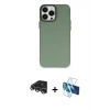 MARSİLYAN™- iPhone 14 Pro Max Kılıf Ahenk Çizgi Prime - Siyah 3D Antistatik Cam Ekran Koruyucu + Gümüş Raze Metal Kamera Lens