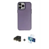 MARSİLYAN™- iPhone 14 Pro Max Kılıf Ahenk Çizgi Prime - Siyah 3D Antistatik Cam Ekran Koruyucu + Raze Metal Kamera Lens - GD