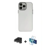MARSİLYAN™- iPhone 14 Pro Max Kılıf Ahenk Çizgi Prime - Siyah 3D Antistatik Cam Ekran Koruyucu + Raze Metal Kamera Lens - GS