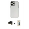 MARSİLYAN™- iPhone 14 Pro Max Kılıf Ahenk Çizgi Prime - Siyah 6D Mat Seramik Hayalet Nano Ekran Koruyucu + Gold Raze Metal Kamera Lens