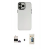 MARSİLYAN™- iPhone 14 Pro Max Kılıf Ahenk Çizgi Prime - Siyah 6D Mat Seramik Hayalet Nano Ekran Koruyucu + Bilvis Titan Kamera Lens - GD