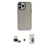 MARSİLYAN™- iPhone 14 Pro Max Kılıf Ahenk Çizgi Prime - Siyah 6D Mat Seramik Hayalet Nano Ekran Koruyucu + Bilvis Titan Kamera Lens - GS