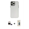MARSİLYAN™- iPhone 14 Pro Max Kılıf Ahenk Çizgi Prime - Siyah 6D Mat Seramik Hayalet Nano Ekran Koruyucu + Bilvis Titan Kamera Lens - DNMR