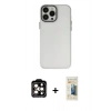 MARSİLYAN™- iPhone 14 Pro Max Kılıf Ahenk Çizgi Prime - Siyah 6D Mat Seramik Hayalet Nano Ekran Koruyucu + PVD Metal Kamera Lens - TU