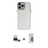 MARSİLYAN™- iPhone 14 Pro Max Kılıf Ahenk Çizgi Prime - Siyah 6D Mat Seramik Hayalet Nano Ekran Koruyucu + Bilvis Titan Kamera Lens - GS