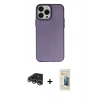 MARSİLYAN™- iPhone 14 Pro Max Kılıf Ahenk Çizgi Prime - Siyah 6D Mat Seramik Hayalet Nano Ekran Koruyucu + Raze Metal Kamera Lens - GS