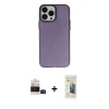 MARSİLYAN™- iPhone 14 Pro Max Kılıf Ahenk Çizgi Prime - Siyah 6D Mat Seramik Hayalet Nano Ekran Koruyucu + Siyah Bilvis Titan Kamera Lens