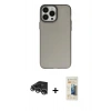 MARSİLYAN™- iPhone 14 Pro Max Kılıf Ahenk Çizgi Prime - Siyah 6D Mat Seramik Hayalet Nano Ekran Koruyucu + Raze Metal Kamera Lens - GS