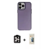 MARSİLYAN™- iPhone 14 Pro Max Kılıf Ahenk Çizgi Prime - Siyah 6D Mat Seramik Hayalet Nano Ekran Koruyucu + PVD Metal Kamera Lens - TU