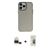 MARSİLYAN™- iPhone 14 Pro Max Kılıf Ahenk Çizgi Prime - Siyah 6D Mat Seramik Hayalet Nano Ekran Koruyucu + Siyah Bilvis Titan Kamera Lens