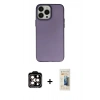 MARSİLYAN™- iPhone 14 Pro Max Kılıf Ahenk Çizgi Prime - Siyah 6D Mat Seramik Hayalet Nano Ekran Koruyucu + PVD Metal Kamera Lens - TU
