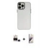 MARSİLYAN™- iPhone 14 Pro Max Kılıf Ahenk Çizgi Prime - Siyah Bilvis 3D Mat Cam Ekran Koruyucu + Bilvis Titan Kamera Lens - DNMR