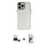 MARSİLYAN™- iPhone 14 Pro Max Kılıf Ahenk Çizgi Prime - Siyah Bilvis 3D Mat Cam Ekran Koruyucu + Bilvis Titan Kamera Lens - GD