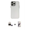MARSİLYAN™- iPhone 14 Pro Max Kılıf Ahenk Çizgi Prime - Siyah Bilvis 3D Mat Cam Ekran Koruyucu + Bilvis Titan Kamera Lens - GS