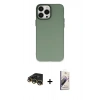 MARSİLYAN™- iPhone 14 Pro Max Kılıf Ahenk Çizgi Prime - Siyah Bilvis 3D Mat Cam Ekran Koruyucu + Raze Metal Kamera Lens - GD