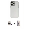 MARSİLYAN™- iPhone 14 Pro Max Kılıf Ahenk Çizgi Prime - Siyah Bilvis 3D Mat Cam Ekran Koruyucu + Bilvis Titan Kamera Lens - SH