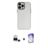 MARSİLYAN™- iPhone 14 Pro Max Kılıf Ahenk Çizgi Prime - Siyah Bilvis 5in1 3D Magic Cam Ekran Koruyucu + Derin Mor Bilvis Titan Kamera Lens
