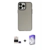 MARSİLYAN™- iPhone 14 Pro Max Kılıf Ahenk Çizgi Prime - Siyah Bilvis 5in1 3D Magic Cam Ekran Koruyucu + Derin Mor Bilvis Titan Kamera Lens