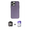 MARSİLYAN™- iPhone 14 Pro Max Kılıf Ahenk Çizgi Prime - Siyah Bilvis 5in1 3D Magic Cam Ekran Koruyucu + PVD Metal Kamera Lens - TU