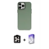 MARSİLYAN™- iPhone 14 Pro Max Kılıf Ahenk Çizgi Prime - Siyah Bilvis 5in1 3D Magic Cam Ekran Koruyucu + PVD Metal Kamera Lens - TU