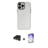 MARSİLYAN™- iPhone 14 Pro Max Kılıf Ahenk Çizgi Prime - Siyah Bilvis 5in1 3D Magic Cam Ekran Koruyucu + Raze Metal Kamera Lens - GD