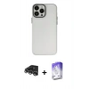 MARSİLYAN™- iPhone 14 Pro Max Kılıf Ahenk Çizgi Prime - Siyah Bilvis 5in1 3D Magic Cam Ekran Koruyucu + Raze Metal Kamera Lens - GS