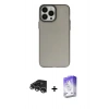 MARSİLYAN™- iPhone 14 Pro Max Kılıf Ahenk Çizgi Prime - Siyah Bilvis 5in1 3D Magic Cam Ekran Koruyucu + Raze Metal Kamera Lens - GS
