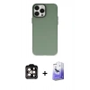 MARSİLYAN™- iPhone 14 Pro Max Kılıf Ahenk Çizgi Prime - Siyah Bilvis 5in1 5D Magic Hayalet Cam Ekran Koruyucu + PVD Metal Kamera Lens - TU