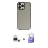 MARSİLYAN™- iPhone 14 Pro Max Kılıf Ahenk Çizgi Prime - Siyah Bilvis 5in1 5D Magic Hayalet Cam Ekran Koruyucu + Bilvis Titan Kamera Lens - GS
