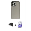 MARSİLYAN™- iPhone 14 Pro Max Kılıf Ahenk Çizgi Prime - Siyah Bilvis 5in1 5D Magic Hayalet Cam Ekran Koruyucu + Raze Metal Kamera Lens - GS