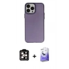MARSİLYAN™- iPhone 14 Pro Max Kılıf Ahenk Çizgi Prime - Siyah Bilvis 5in1 5D Magic Hayalet Cam Ekran Koruyucu + PVD Metal Kamera Lens - TU