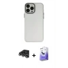 MARSİLYAN™- iPhone 14 Pro Max Kılıf Ahenk Çizgi Prime - Siyah Bilvis 5in1 5D Magic Hayalet Cam Ekran Koruyucu + Raze Metal Kamera Lens - GS