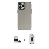 MARSİLYAN™- iPhone 14 Pro Max Kılıf Ahenk Çizgi Prime - Siyah Bilvis Hayalet Cam Ekran Koruyucu + Bilvis Titan Kamera Lens - DNMR